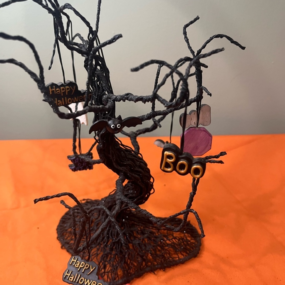 6/$25 Halloween Black Tree Decor with Ghost and Sign Accents - Picture 11 of 16